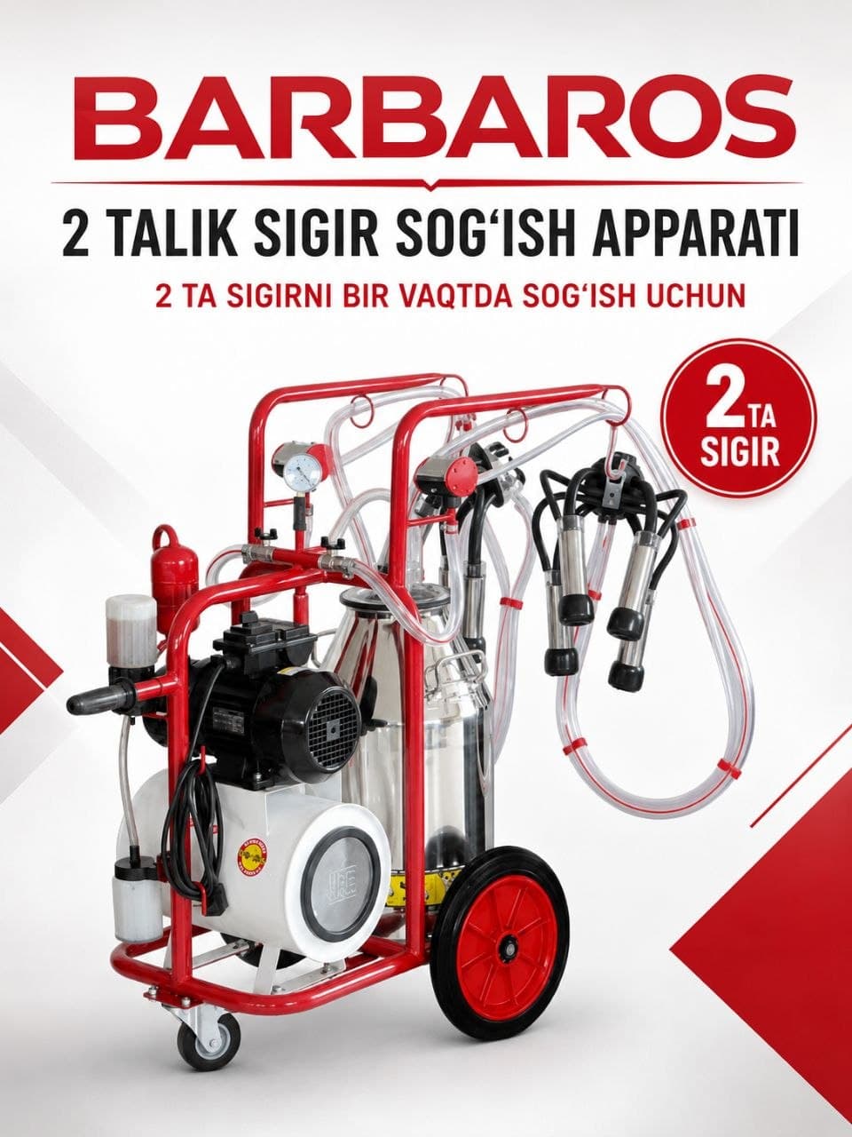 BARBAROS 2 talik sigir sog‘ish apparati